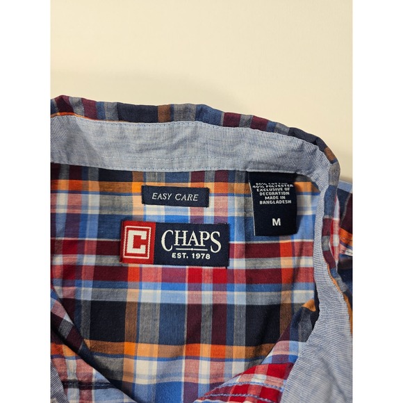 Chaps Easy Care EUC colorful short sleeve button up size M ^ - Picture 4 of 6